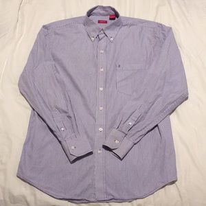 Izod button up purple striped medium
